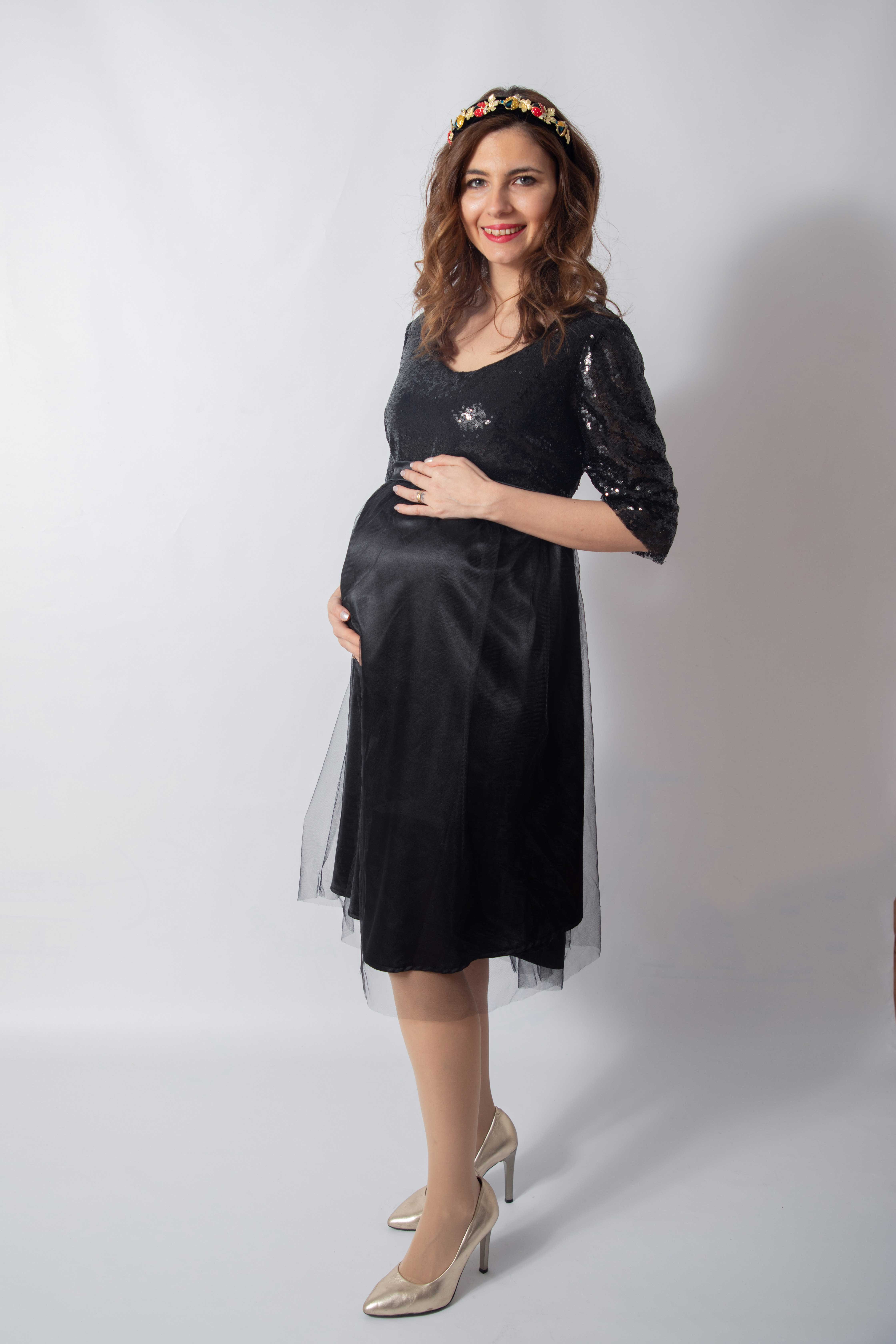 tulle-noire-rochie-eleganta-gravida-cu-paiete-stralucitoare-transport-gratuit [1]